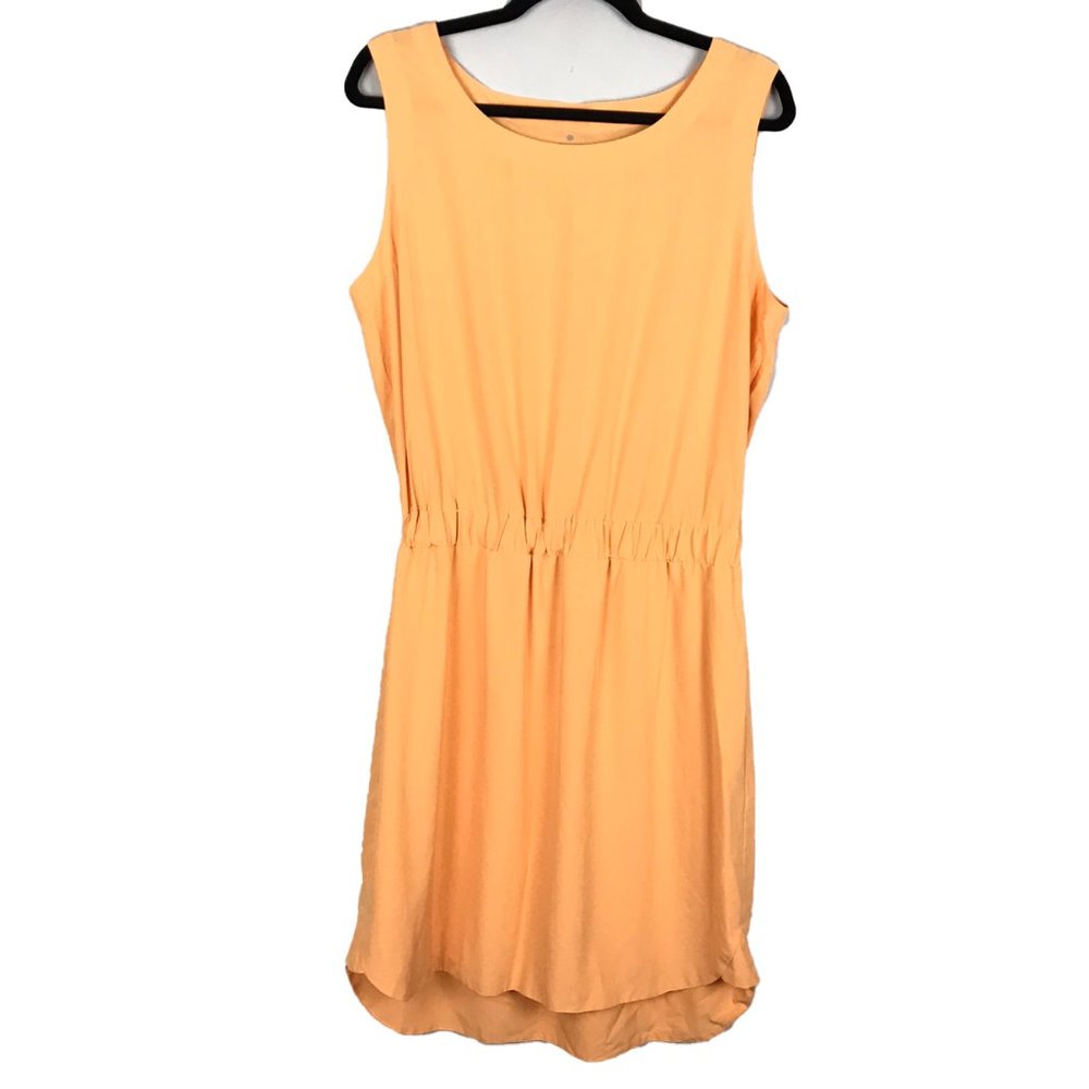 Athleta Astra Dress Orange Sleeveless Elastic Waist Style 439151 Size 12